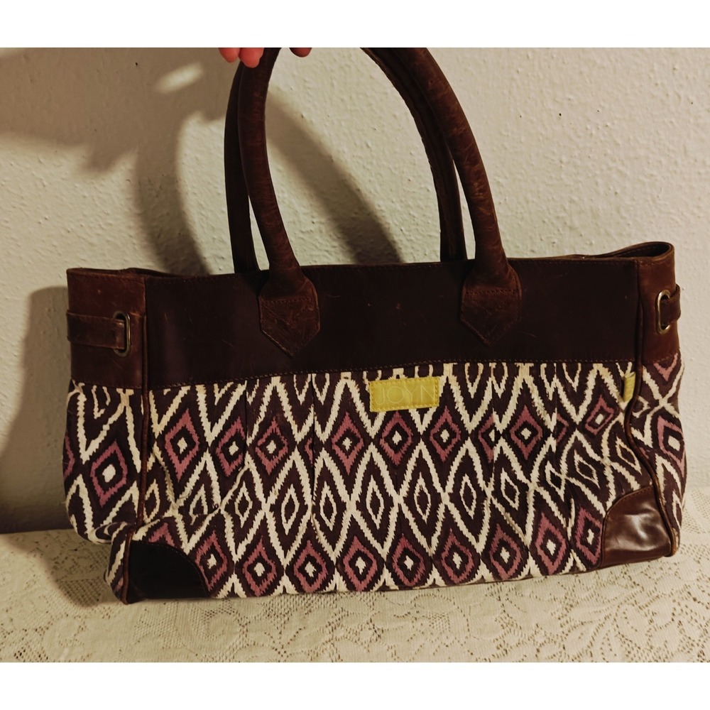 JOYN Vintage Leather Canvas Purse Tote
